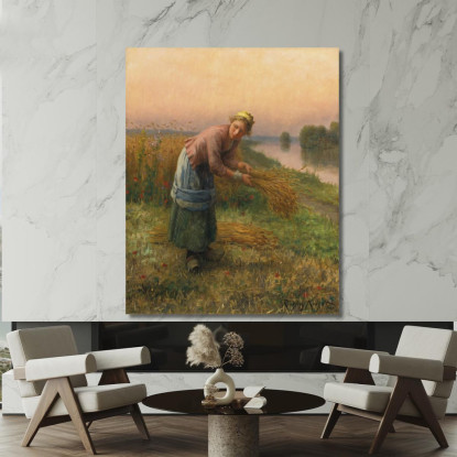 La Spigolatrice Daniel Ridgway Knight drk25 quadro stampato su tela
