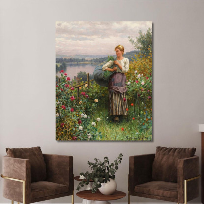 Il Giardino Delle Rose Daniel Ridgway Knight drk26 quadro stampato su tela