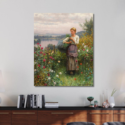 Il Giardino Delle Rose Daniel Ridgway Knight drk26 quadro stampato su tela