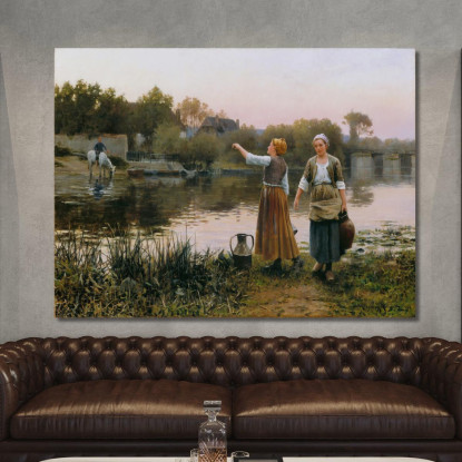 Le Portatrici D'Acqua 2 Daniel Ridgway Knight drk28 quadro stampato su tela