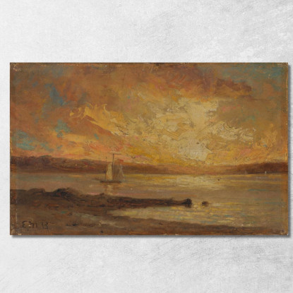 Barca Sul Mare Edward Mitchell Bannister emb2 quadro stampato su tela