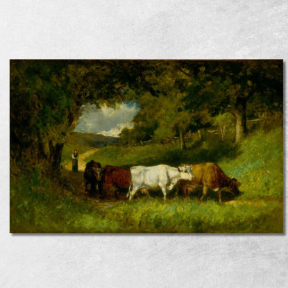 Riportando A Casa Le Mucche Edward Mitchell Bannister emb7 quadro stampato su tela