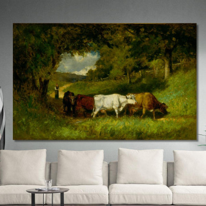 Riportando A Casa Le Mucche Edward Mitchell Bannister emb7 quadro stampato su tela