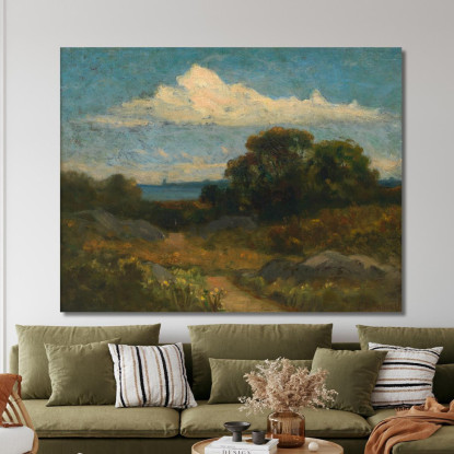 Paesaggio: Alberi E Rocce Vicino Al Lago Edward Mitchell Bannister emb12 quadro stampato su tela