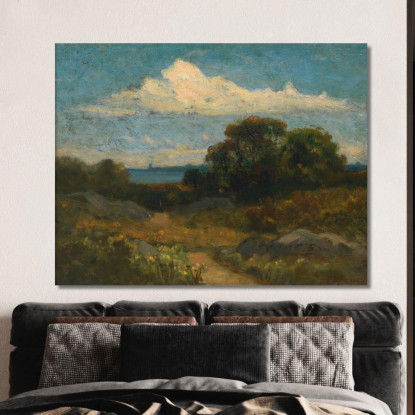 Paesaggio: Alberi E Rocce Vicino Al Lago Edward Mitchell Bannister emb12 quadro stampato su tela