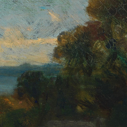 Paesaggio: Alberi E Rocce Vicino Al Lago Edward Mitchell Bannister emb12 quadro stampato su tela