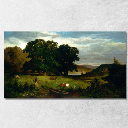 Querce Edward Mitchell Bannister emb19 quadro stampato su tela