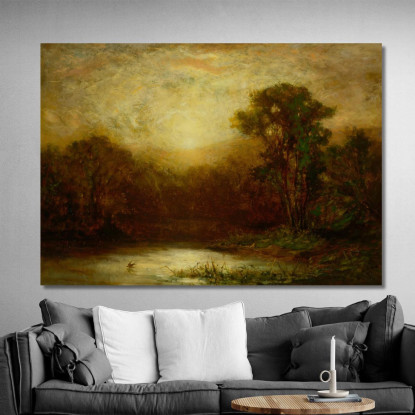 Tramonto 2 Edward Mitchell Bannister emb30 quadro stampato su tela