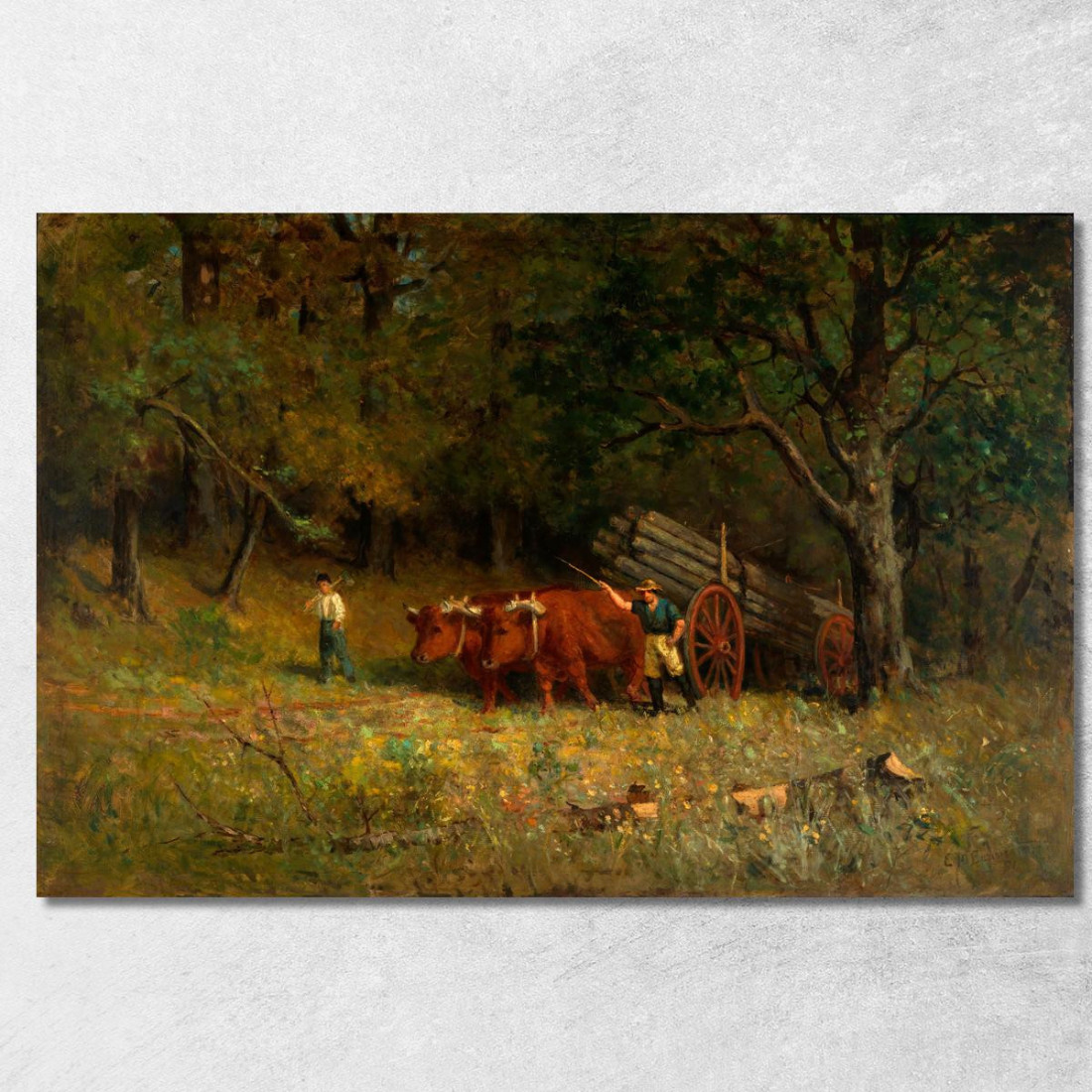 Ragazzo E Uomo Con Buoi Edward Mitchell Bannister emb38 quadro stampato su tela