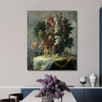 Natura Morta Floreale Edward Mitchell Bannister emb43 quadro stampato su tela