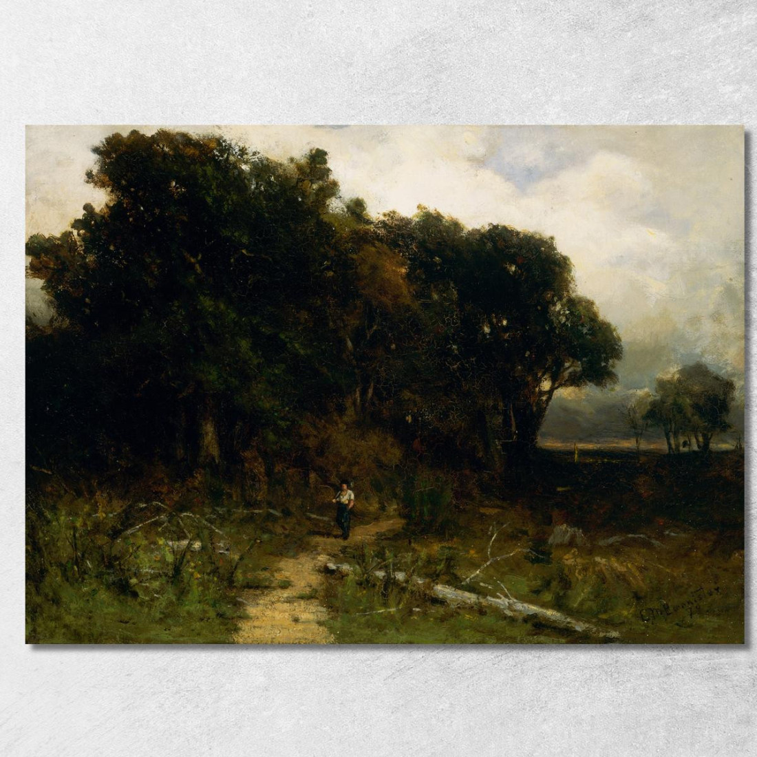 Paesaggio Boscaiolo Sul Sentiero Edward Mitchell Bannister emb57 quadro stampato su tela