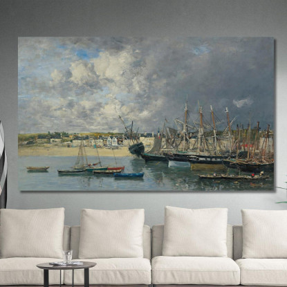 Barche All’Ancora Nel Porto Di Portrieux Eugène Boudin ebd8 quadro stampato su tela