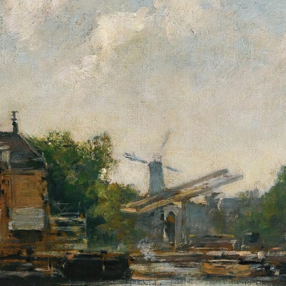 Canale A Rotterdam Eugène Boudin ebd24 quadro stampato su tela