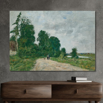 Sentiero Animato Lungo Il Fiume Eugène Boudin ebd27 quadro stampato su tela