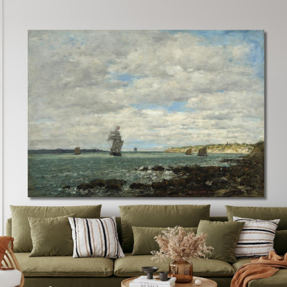 Costa Della Bretagna Eugène Boudin ebd29 quadro stampato su tela