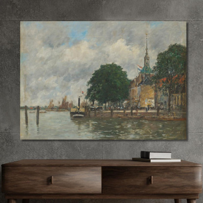 Dordrecht Un Molo Del Porto Eugène Boudin ebd38 quadro stampato su tela