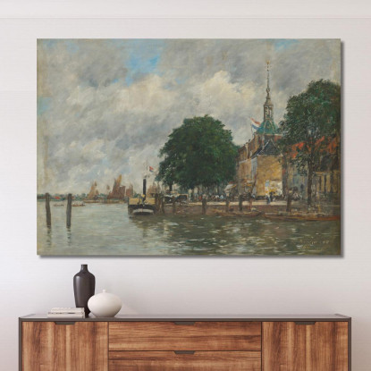Dordrecht Un Molo Del Porto Eugène Boudin ebd38 quadro stampato su tela