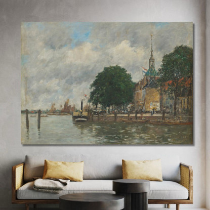 Dordrecht Un Molo Del Porto Eugène Boudin ebd38 quadro stampato su tela