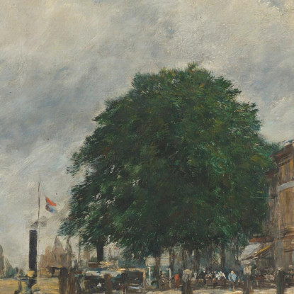 Dordrecht Un Molo Del Porto Eugène Boudin ebd38 quadro stampato su tela