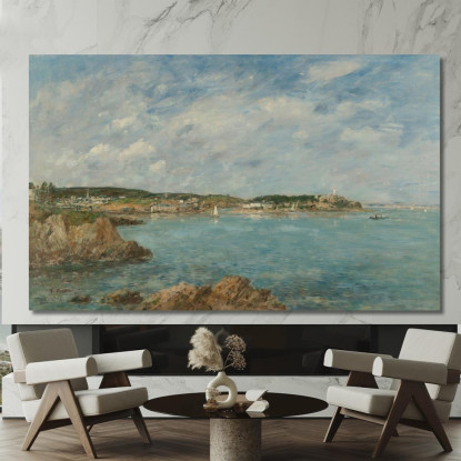 Douarnenez La Baia Vista Dall'Isola Tristan Eugène Boudin ebd39 quadro stampato su tela