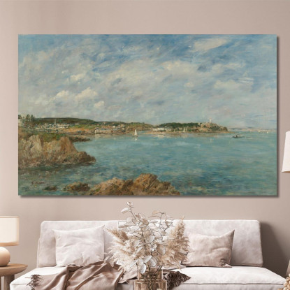 Douarnenez La Baia Vista Dall'Isola Tristan Eugène Boudin ebd39 quadro stampato su tela