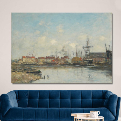 Dunkerque Il Vecchio Bacino Eugène Boudin ebd40 quadro stampato su tela