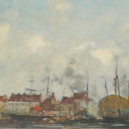 Dunkerque Il Vecchio Bacino Eugène Boudin ebd40 quadro stampato su tela