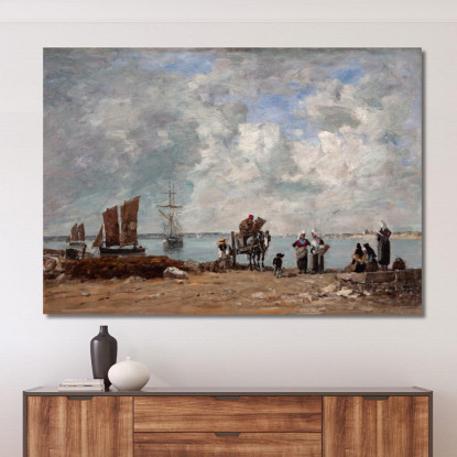 Mogli Di Pescatori In Riva Al Mare Eugène Boudin ebd48 quadro stampato su tela