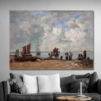 Mogli Di Pescatori In Riva Al Mare Eugène Boudin ebd48 quadro stampato su tela