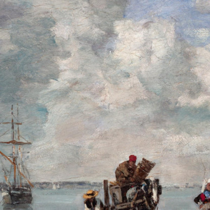 Mogli Di Pescatori In Riva Al Mare Eugène Boudin ebd48 quadro stampato su tela