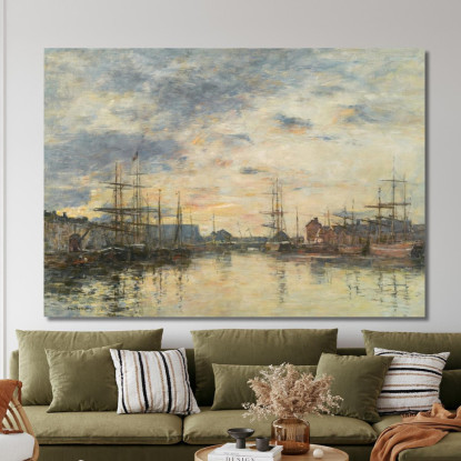 Fecamp – Il Bacino Al Tramonto Eugène Boudin ebd51 quadro stampato su tela