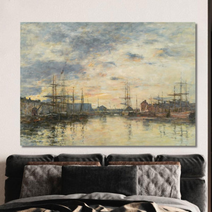 Fecamp – Il Bacino Al Tramonto Eugène Boudin ebd51 quadro stampato su tela