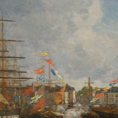 Festa Nel Bacino Di Honfleur Eugène Boudin ebd52 quadro stampato su tela