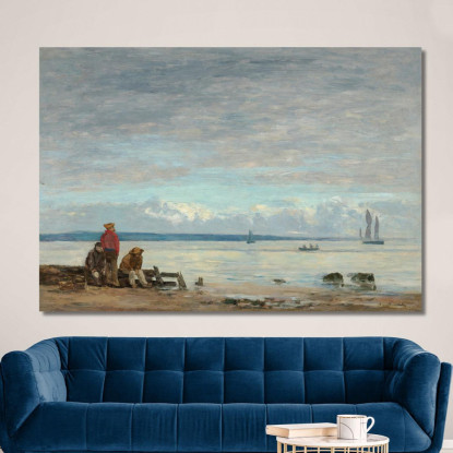 Honfleur – Pescatori Sulla Spiaggia Eugène Boudin ebd54 quadro stampato su tela