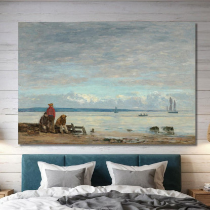 Honfleur – Pescatori Sulla Spiaggia Eugène Boudin ebd54 quadro stampato su tela