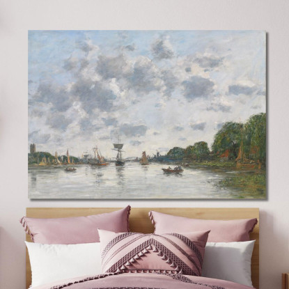 La Mosa A Dordrecht Eugène Boudin ebd59 quadro stampato su tela