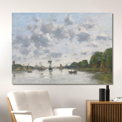 La Mosa A Dordrecht Eugène Boudin ebd59 quadro stampato su tela