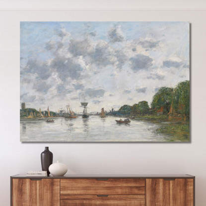 La Mosa A Dordrecht Eugène Boudin ebd59 quadro stampato su tela