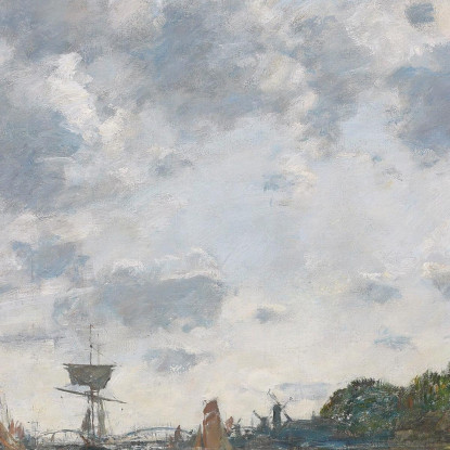 La Mosa A Dordrecht Eugène Boudin ebd59 quadro stampato su tela