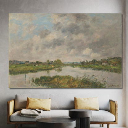 Il Ramo Morto Del Fiume A Deauville Eugène Boudin ebd63 quadro stampato su tela