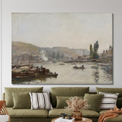 La Senna A Rouen Eugène Boudin ebd65 quadro stampato su tela