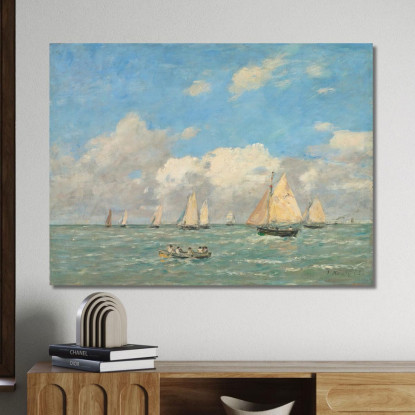 L’Uscita Delle Barche A Trouville Eugène Boudin ebd66 quadro stampato su tela