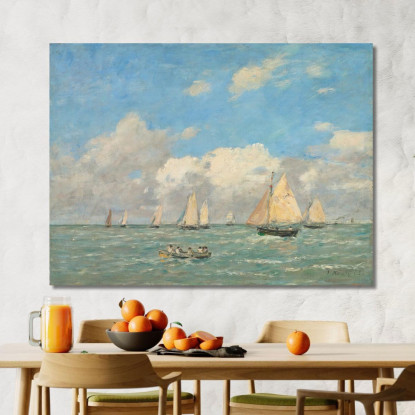 L’Uscita Delle Barche A Trouville Eugène Boudin ebd66 quadro stampato su tela