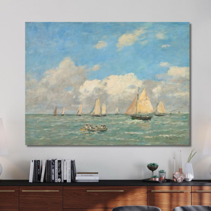 L’Uscita Delle Barche A Trouville Eugène Boudin ebd66 quadro stampato su tela
