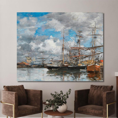 Il Bacino Di Deauville Eugène Boudin ebd72 quadro stampato su tela