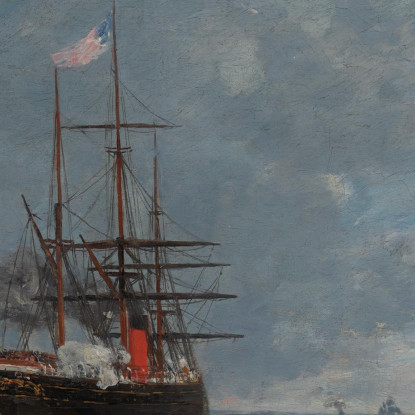 Le Havre – Navi In Mare Aperto Eugène Boudin ebd76 quadro stampato su tela