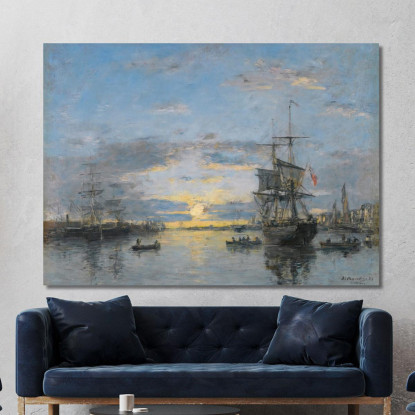 Le Havre – L’Avamporto Al Tramonto Eugène Boudin ebd80 quadro stampato su tela
