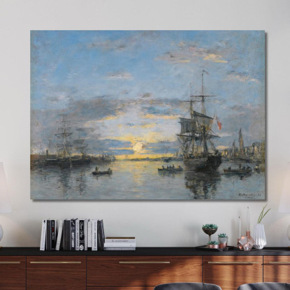 Le Havre – L’Avamporto Al Tramonto Eugène Boudin ebd80 quadro stampato su tela