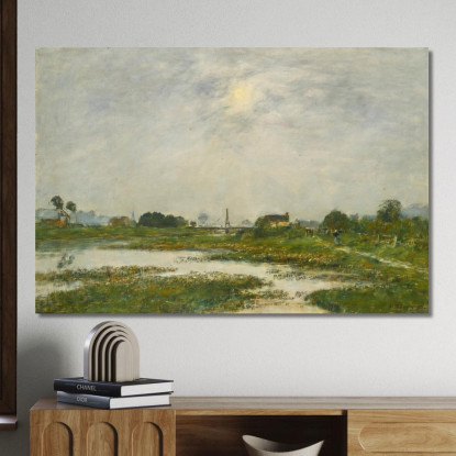 Le Rive Della Touques Durante Le Grandi Maree Eugène Boudin ebd88 quadro stampato su tela
