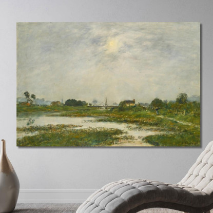 Le Rive Della Touques Durante Le Grandi Maree Eugène Boudin ebd88 quadro stampato su tela